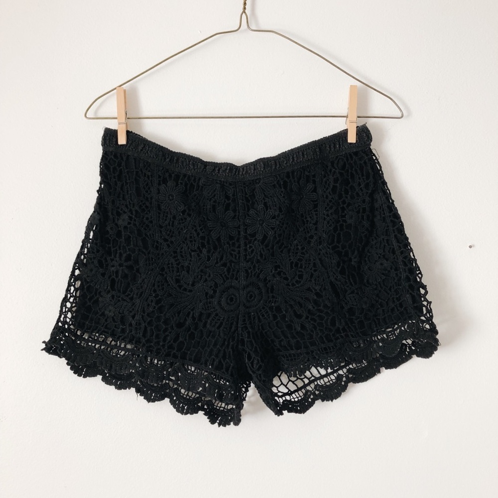 Black Knit Shorts